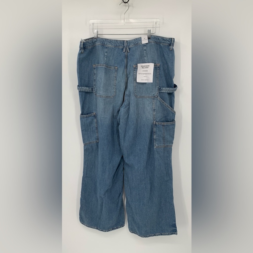 Good American Ease Relaxed Carpenter jeans denim wide leg skater blue new 18 18W - Picture 5 of 5